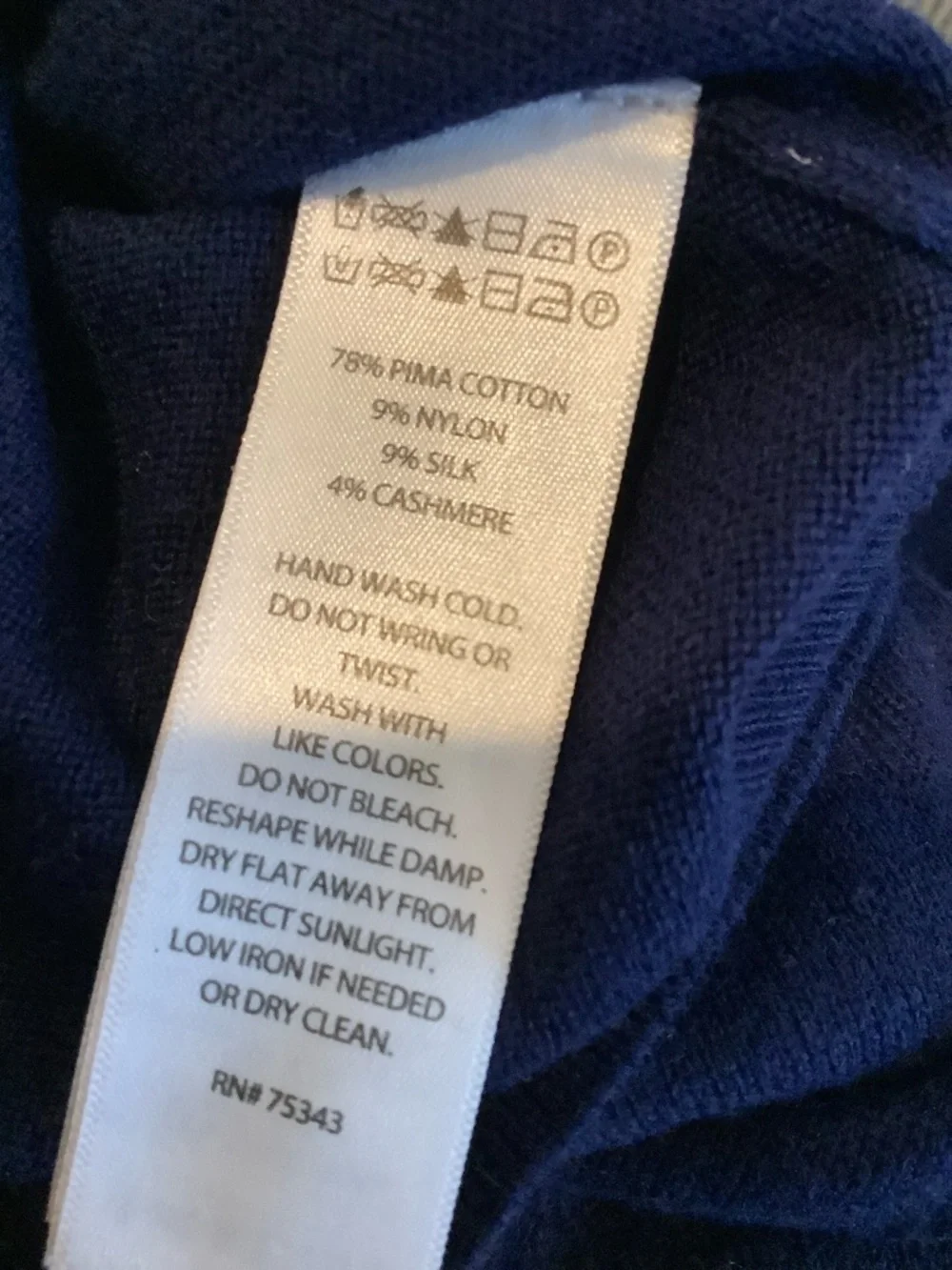 NWT CHRISTIAN LACROIX Navy Blue Silk/Cashmere Blend Lightweight Summer Sweater M